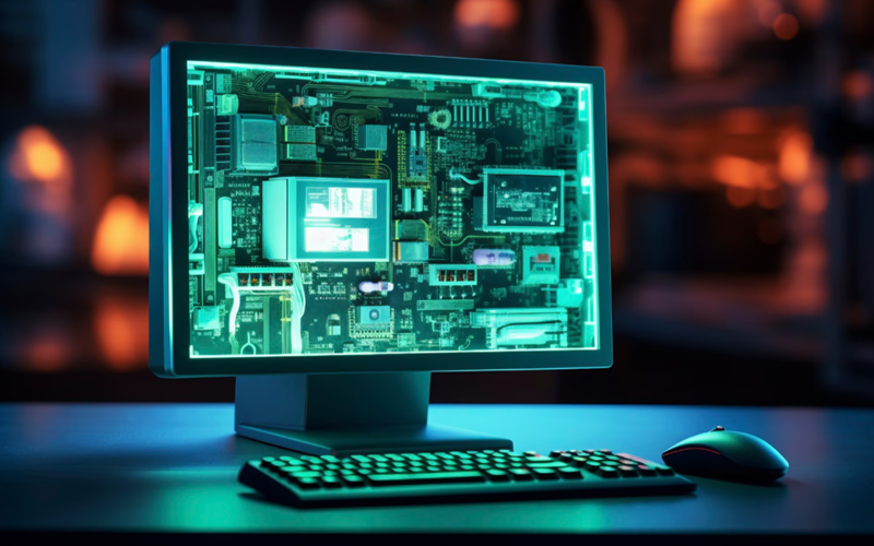 Abstract cloud and digital network background representing SAP and cloud services